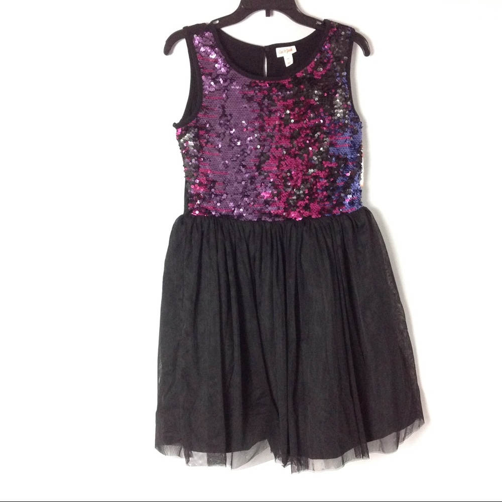 Cat & Jack Girls' Sequined Tulle Dress Size XXL